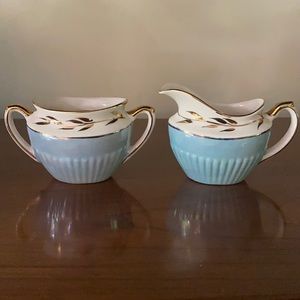 English tea sugar bowl and creamer